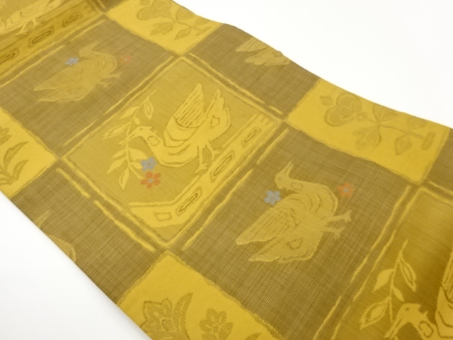 JAPANESE NAGOYA OBI / WOVEN ABSTRACT SHIKISHI PATTERN